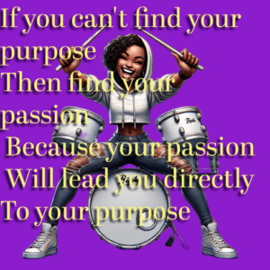 A girl playing drum